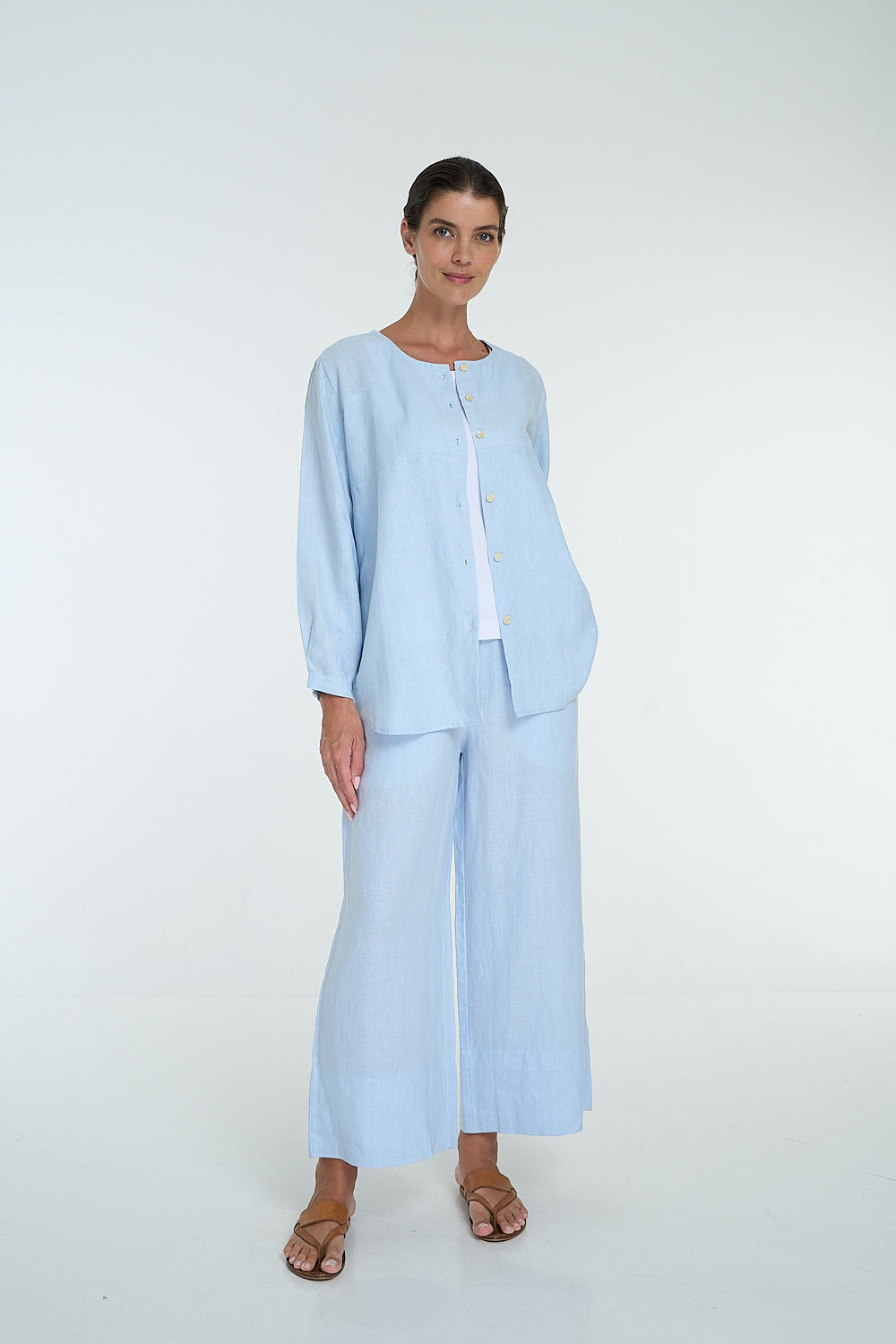 alani linen detail shirt