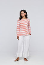 Load image into Gallery viewer, astrid fine cotton stripe t-shrit
